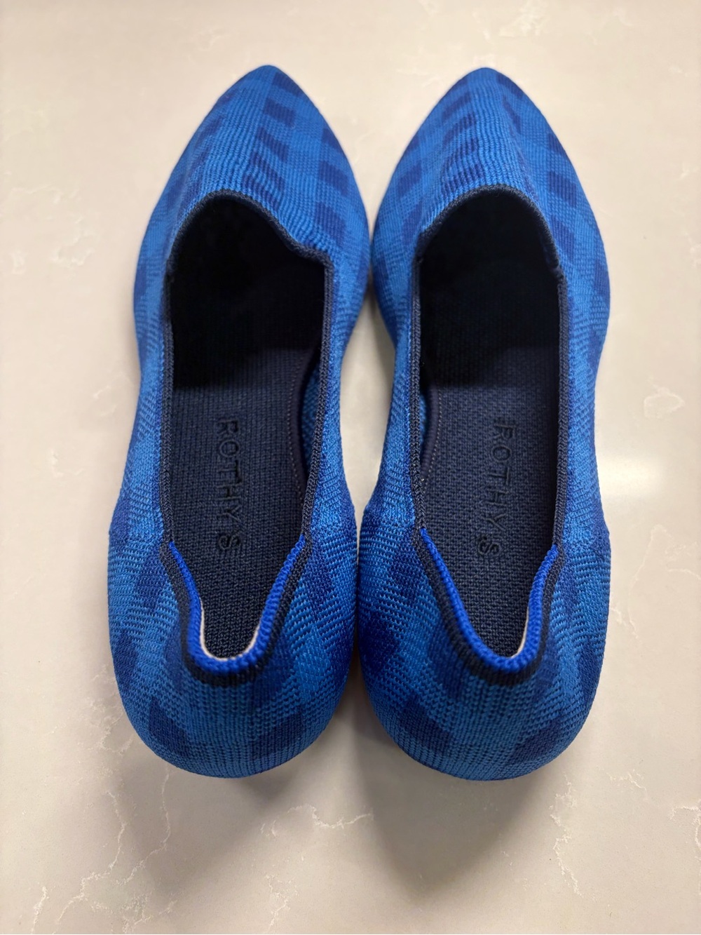 Rothy’s Limited Edition Lazuli Gingham Pointed Loafers Size 8.5 NWOB Rare - Picture 6 of 7